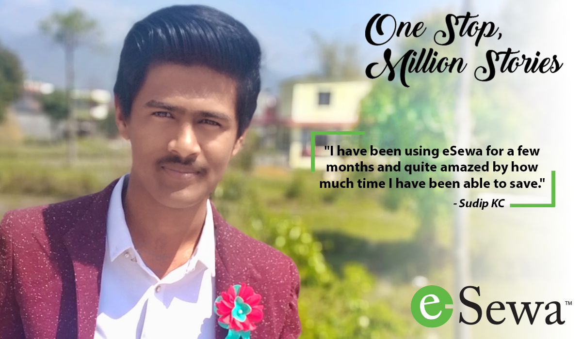 Mr. Sudip Kc saving time using eSewa