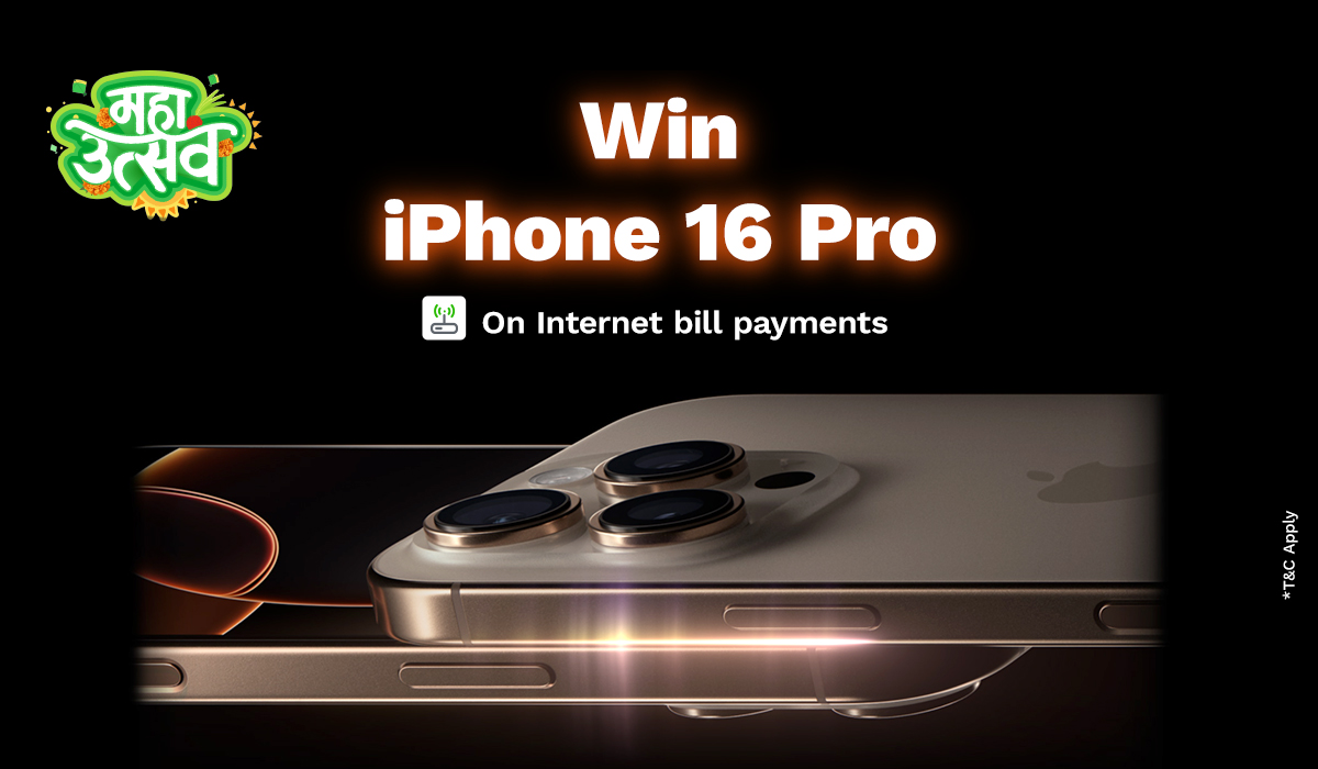 Win an iPhone 16 Pro in internet bill payments