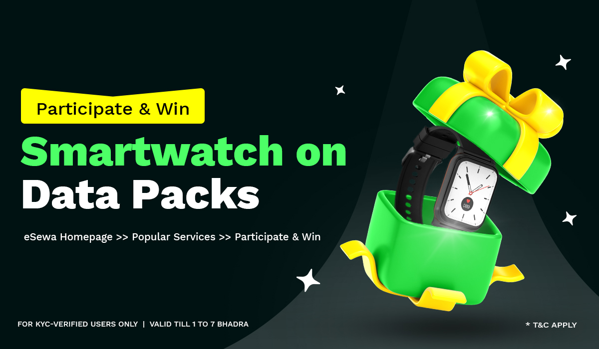 Buy Data Packs via eSewa and Win a Brand New Smartwatch!